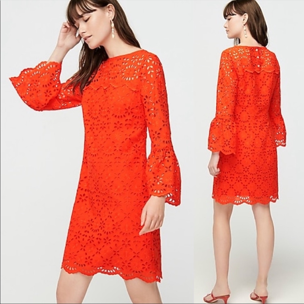 NWT J.Crew Bell Sleeve Eyelet Dress